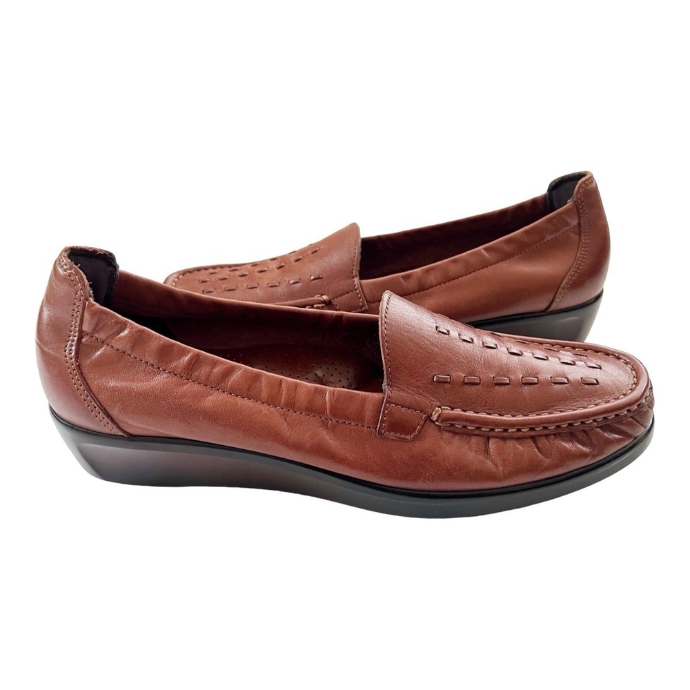 SAS Weave Slip On Loafers Chestnut Brown Women's Comfort Shoes Size 9B
